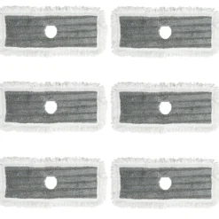 6-teiliges Ersatz-Moppkopf-Set Waschbares Rechteckiges Reinigungstuch 35 x 16 cm Grau