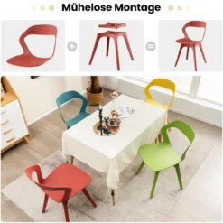 4-teiliges Küchenstuhl-Set Esszimmerstuhl-Set Moderne Stühle 48 x 54 x 81 cm Bunt
