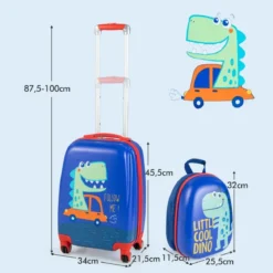 2-Teiliges Kinder-Gepäckset Handgepäck- und Rucksack-Set Blau
