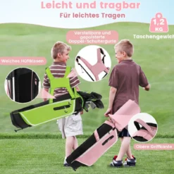 6-teiliges Kinder Golfschläger Set mit Golftasche & Regenhaube für Kinder von 11-13 Jahren Rosa