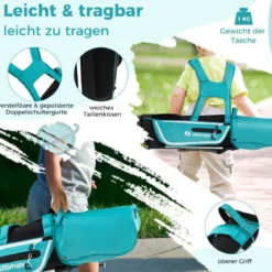 4-teiliges Kinder Golfschläger Set mit Golftasche & Regenhaube für Kinder von 5-7 Jahren Blau