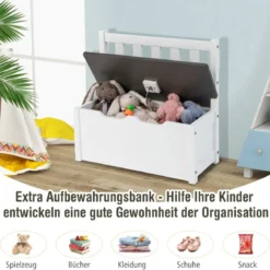 4 teiliges Kindersitzgruppe Holz Sitzgruppe Kinder Kindertischgruppe Grau + Weiß