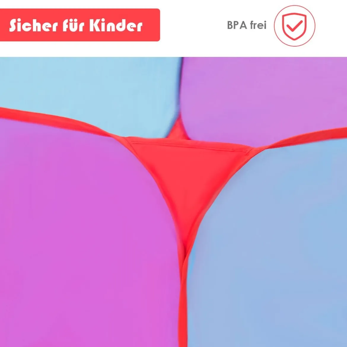 7 teiliges Kinderzelt Spielzelt & Tunnel Spielhaus mit 200 Marine Bälle Bunt