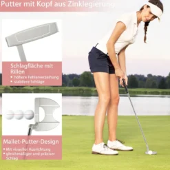 9-teiliges Komplettes Golfschlägerset für Rechtshändig Spielende Damen mit Schlägerhauben