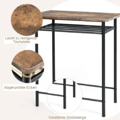 3-teiliges Tisch- und Stuhl-Set Tisch mit 2 Hockern Vintage-Möbelset Kaffee