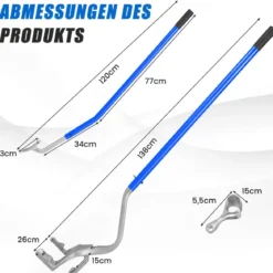 3-teiliges Werkzeug zum Reifenwechseln mit Stahlwulsthalter Blau