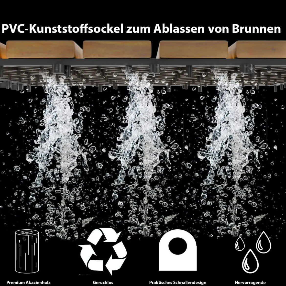 Terrassenfliesen aus Akazienholz Indoor und Outdoor Bodenbelag 30 x 30 x 2,5 cm Braun