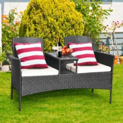 Terrassensofa Verschleißfestes Gartenmöbel-Set 138 x 62 x 85 cmWeiß