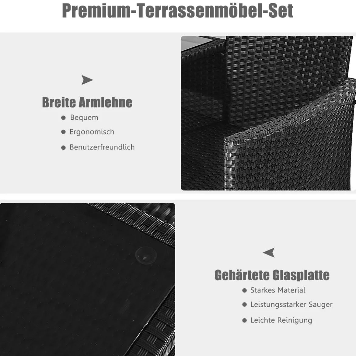 Terrassensofa Verschleißfestes Gartenmöbel-Set 138 x 62 x 85 cmWeiß