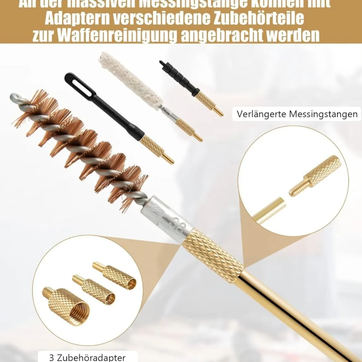 107 tgl. Waffen Reinigungsset Reinigungsgarnitur Waffenpflegeset Waffenreinigung universal Schwarz