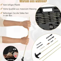 107 tgl. Waffen Reinigungsset Reinigungsgarnitur Waffenpflegeset Waffenreinigung universal Schwarz