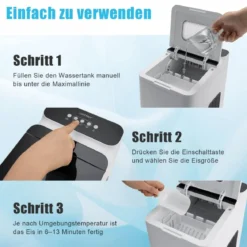 Theken-Eismaschine Eiswürfelmaschine mit Wärmeisolierung 22,5 x 32 x 32,5 cm Weiß