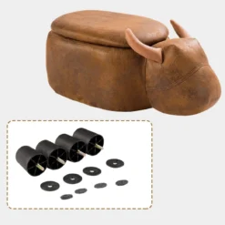 Tierhocker für Kinder Wasserbüffel-Design Kinder Sitzhocker mit Stauraum und Deckel