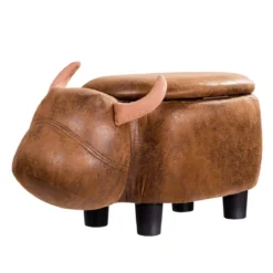 Tierhocker für Kinder Wasserbüffel-Design Kinder Sitzhocker mit Stauraum und Deckel