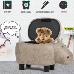 Tierhocker Kinderhocker Sitzhocker mit Stauraum Polsterhocker Sitzbank Aufbewahrungsbox