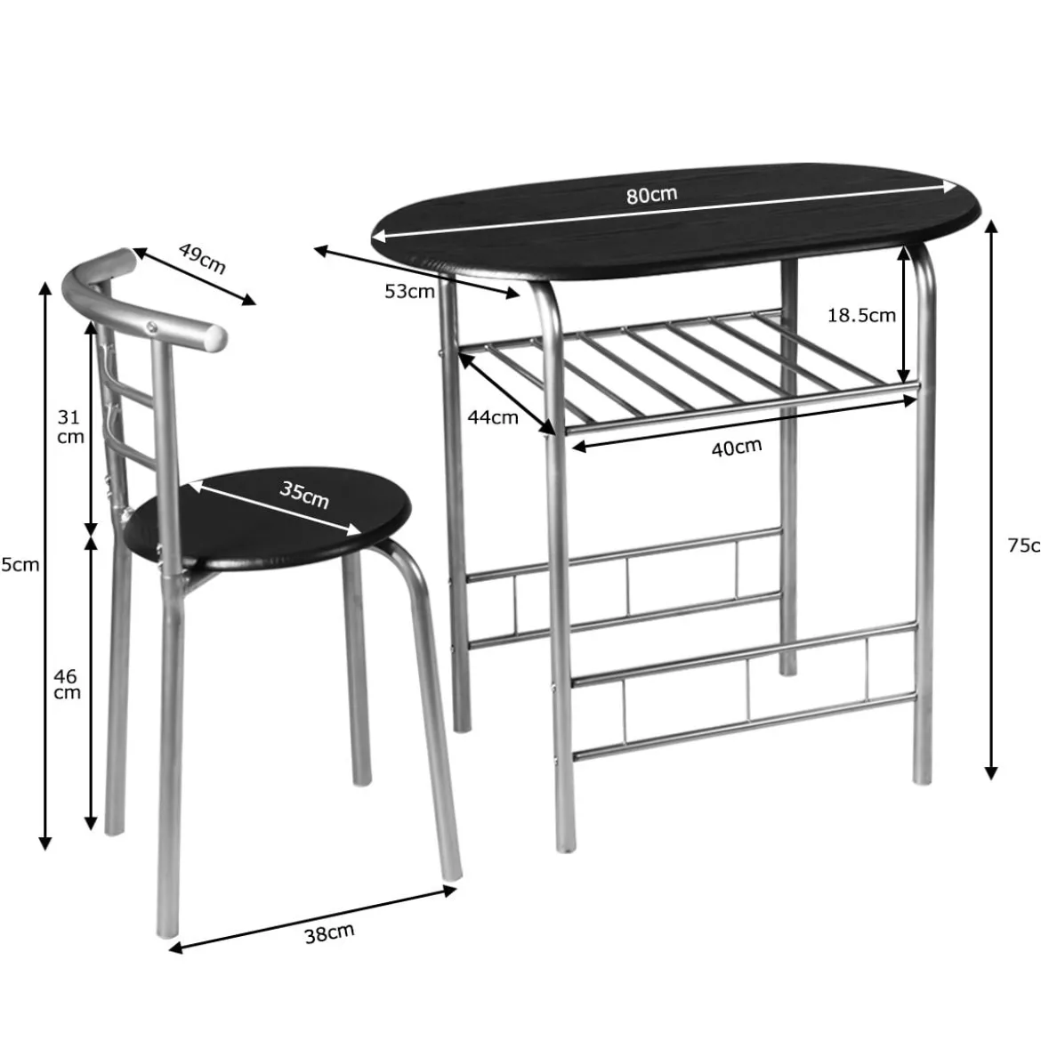 Tischgruppe 3 tlg Minimalismus Design Küche Essgruppe Esszimmergarnitur Silber