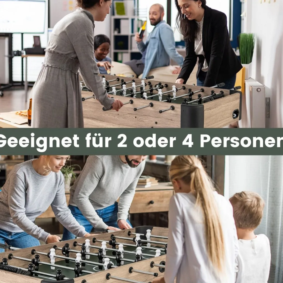 Tischkicker inkl. 2 Bälle & 26 Kicker & 2 Punktezähler Kickertisch Fußballtisch Tischfußball Spieltisch