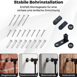 3 TLG. Babygitter mit Doppelverriegelung & Beidseitigem Schwenkmechanismus Sicherheitstür Schwarz