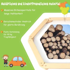 12 tlg. Balancierbalken mit 6 Balanciersteine frei kombinierbar aus Holz für Kinder