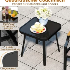 3-TLG. Gartenmöbel Set mit 2 Stühlen & Tisch Balkonset Balkonmöbel Gartengarnitur