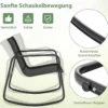 3-TLG. Gartenmöbel Set mit 2 Stühle & Tisch & Sanfter Schaukelbewegung Gartengarnitur