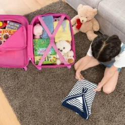2tlg Kinderkoffer + Rucksack aus Kunststoff Kindertrolley 12