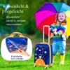 2tlg. Kinderkoffer + Rucksack aus Kunststoff Kindertrolley Kindergepäck Astronauten