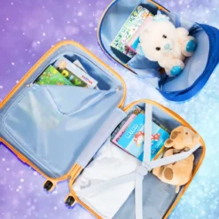 2tlg. Kinderkoffer + Rucksack aus Kunststoff Kindertrolley Kindergepäck Astronauten