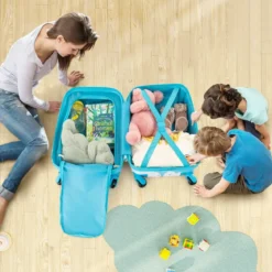 2tlg Kinderkoffer + Rucksack aus Kunststoff Kindertrolley Kindergepäck 12