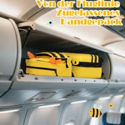 2tlg Kinderkoffer + Rucksack 12”+16” Kindertrolley Kindergepäck mit Anti-Verlust-Seil Bienen