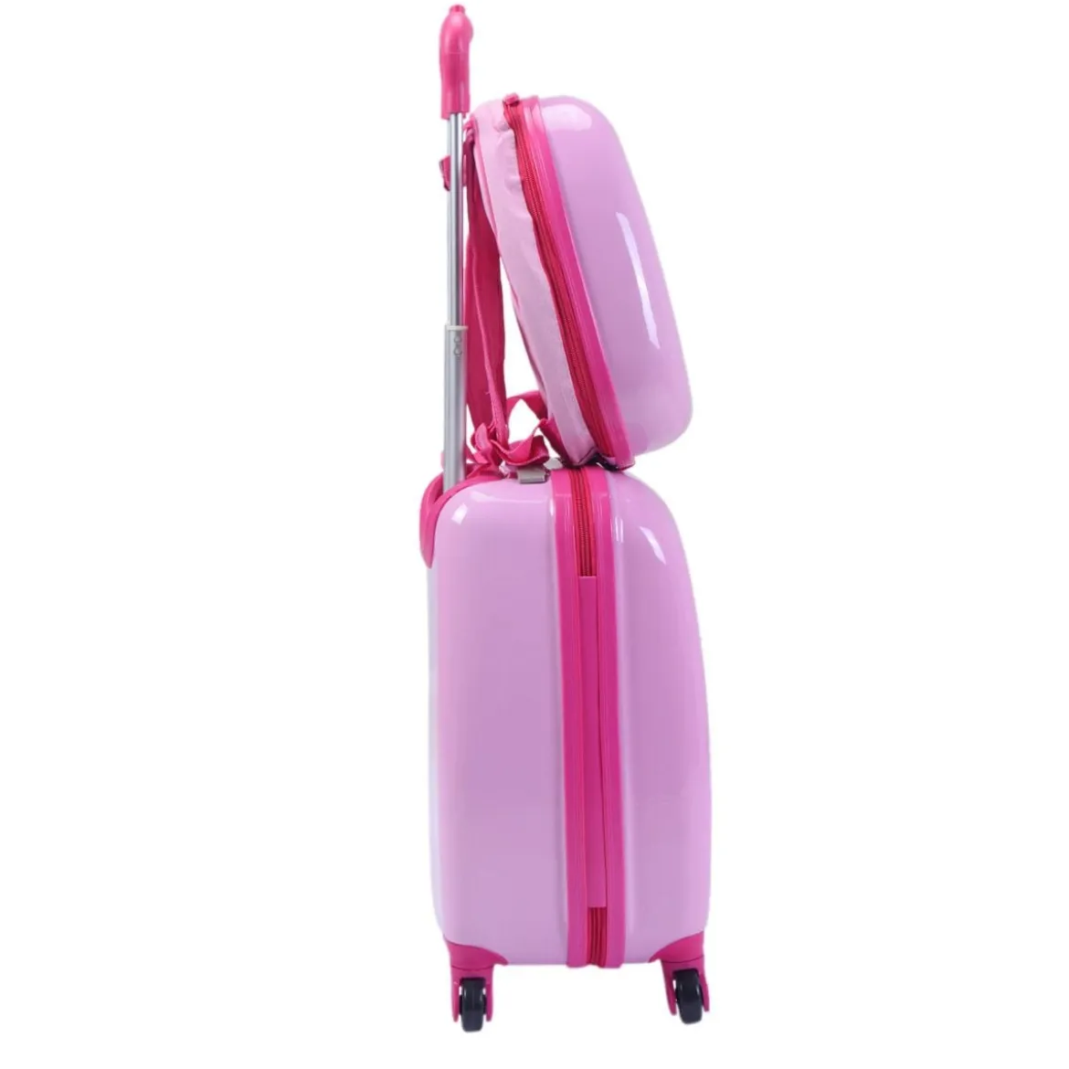 2 tlg Kinderkoffer + Rucksack Kofferset Reisegepäck Rosa