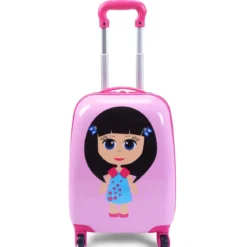 2 tlg Kinderkoffer + Rucksack Kofferset Reisegepäck Rosa