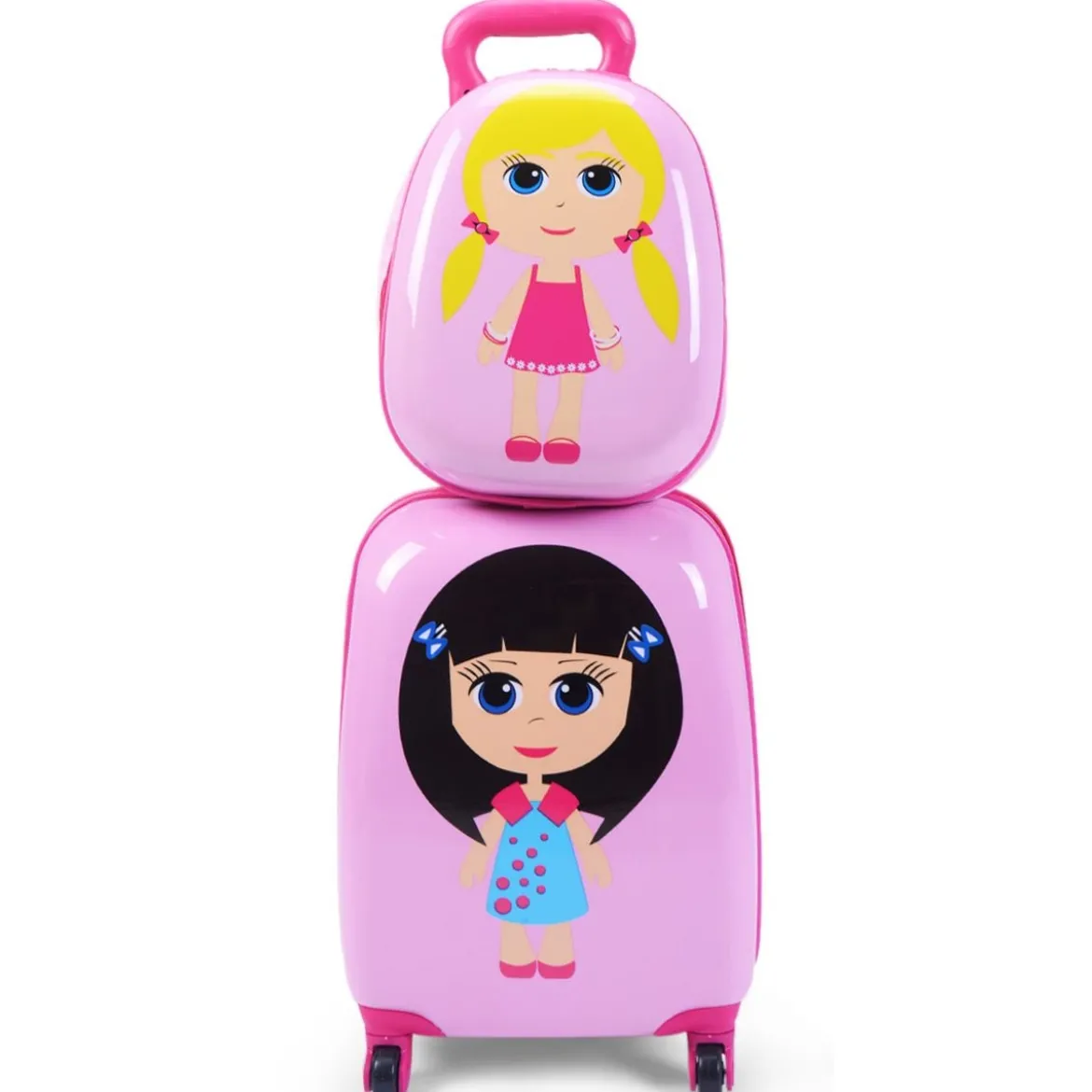 2 tlg Kinderkoffer + Rucksack Kofferset Reisegepäck Rosa