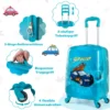 2tlg Kinderkoffer Set Kindergepäck mit Rädern 17" Handgepäck & 13" Hartschalen-Rucksack Blau Auto