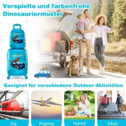 2tlg Kinderkoffer Set Kindergepäck mit Rädern 17