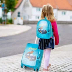 2tlg Kinderkoffer Set Kindergepäck mit Rädern 17