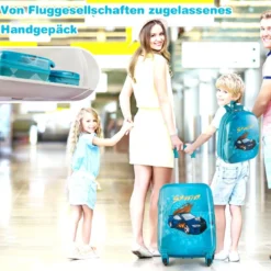 2tlg Kinderkoffer Set Kindergepäck mit Rädern 17
