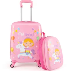 2tlg Kinderkoffer Set Kindergepäck mit Rädern 17