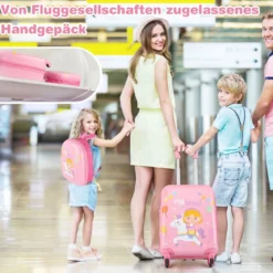2tlg Kinderkoffer Set Kindergepäck mit Rädern 17