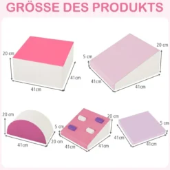 6 TLG. Kinder Schamstoff Bausteine mit Kletterfelsen zum Klettern & Krabbeln mit Klettverschlüsse
