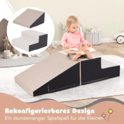 2 TLG. Kinder Schaumstoff Bausteine zum Toben & Klettern Softbausteine Riesenbausteine mit Klettverschlüsse