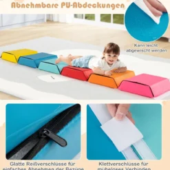 6 TLG. Kinder Schaumstoff Bausteine mit Abnehmbaren PU-Bezügen Sechseckiges Bällebad