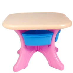 3tlg. Kindersitzgruppe Sitzgruppe Kindertisch&2 Kinderstühlen Aufbewahrungsboxen Rosa