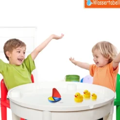 3tlg. Kinder Tischset Kindersitzgruppe Spieltischset mit Staufach Mehrfarbig