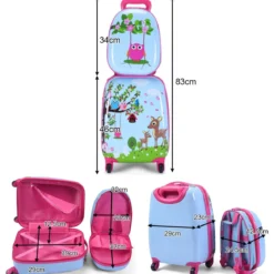 2 tlg Kofferset Kindergepäck 16'' Koffer + 12'' Rucksack