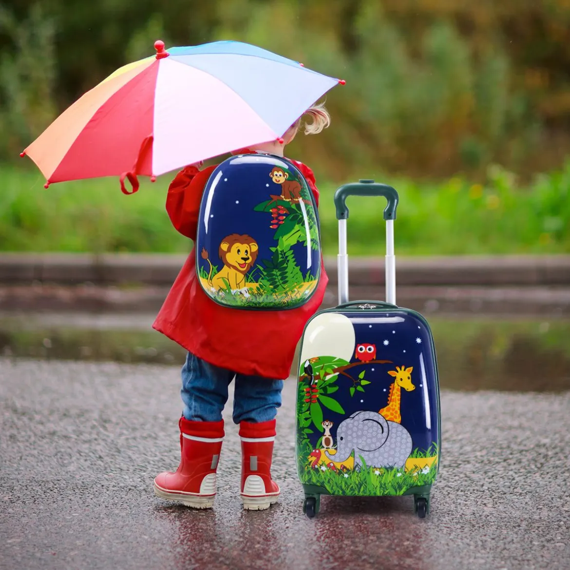 2 tlg Kofferset Reisegepäck Kindergepäck 16'' Koffer + 12'' Rucksack