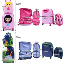2 tlg Kofferset Reisegepäck Kindergepäck 16'' Koffer + 12'' Rucksack
