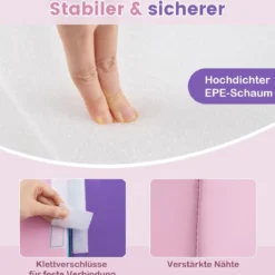 6 TLG. Schaumstoffbausteine Softbausteine mit Tunne Treppe & Rampe Bunt/Blau+Lila mit Klettverschlüsse