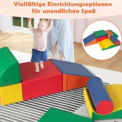 7 TLG. Schaumstoffbausteine zum Toben & Klettern Riesenbausteine aus Schaumstoff Softbausteine