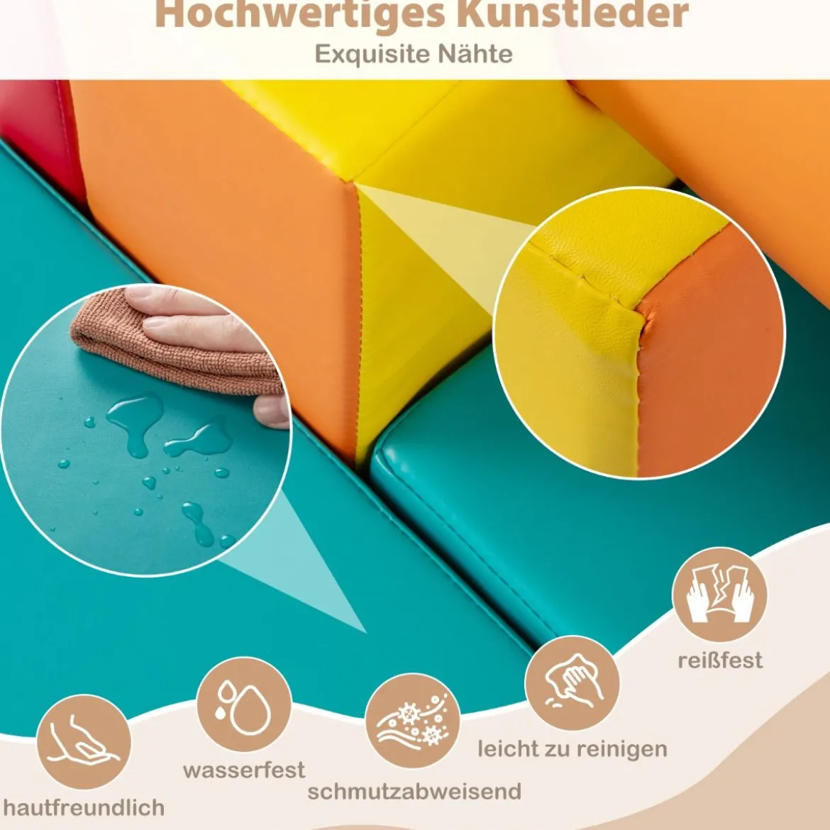 10 TLG. Schaumstoff Bausteine zum Klettern & Rutschen Weiche Softbausteine Riesenbausteine